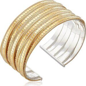 ANNA BECK Sterling Silver 18k gold-plated Timor twisted cuff bracelet
